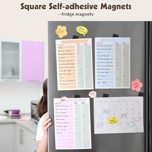 300 Stück Magnetplättchen Selbstklebend, 10 x 10 mm Verdickter Magnete zum Kleben Flach Magnetstreifen Klebemagnete für Schule Büro Familie Kühlschrank Whiteboard