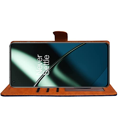 Image of Flip Cover Back Case for OnePlus 11 5G / 11R 5G | Premium Leather Finish | Inbuilt Pockets & Stand | Flip Cover Back Case for OnePlus 11 5G / 11R 5G (CamelBlue)