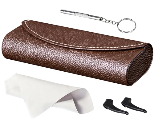Image of RayLove Ultimate Glasses Case Kit, Hard Shell Sunglasses and Eyeglass Case with Cleaning Cloth, Screwdriver, Ear Hooks