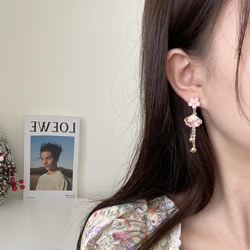 925 Silver Post Earrings For Women Personalized Stud Earrings Anime Asymmetrical Enamel Pendant Earrings3