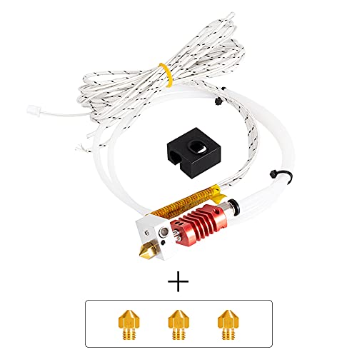 MK10 Extruder Hot End Kit, 3D Printer Nozzles 0.4mm with Aluminum Heating Block, NTC 3950 100K Ohm Thermistor, 1M PTFE Teflon Tube Compatible with 3D Printers X5SA, X5SA PRO, XY-2PRO