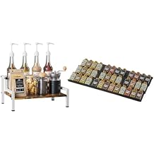 White Coffee Syrup Rack Organizer for Countertop, Aluminum Spice Drawer Organizer Rack 9 PCS