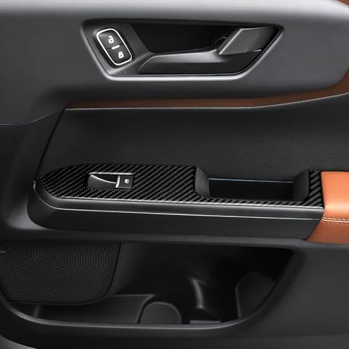 Image of Car Carbon Fiber Front Window Lift Switch Cover Trim for Ford Bronco Sport 2021 2022 2023 2024 Interior Accessories