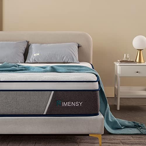 Rimensy 14 Inch Memory Foam Hybrid Pocket Spring King Mattress in A Box for Motion Isolation, Strong Edge Support, Pressure Relief, Medium Firm King Size Mattress
