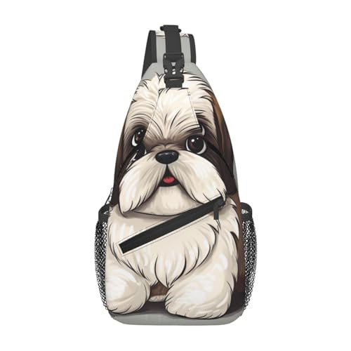 Bolso shih tzu cruzado para hombro unisex miniatura 1