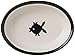 PetRageous 10070 Oval City Pets Stoneware Cat Bowl 6.25-Inch Wide and 1.5-Inch Tall Saucer with 1-Cup Capacity is Dishwasher and Microwave-Safe for Small Cats or Large Cats, Black and Brown