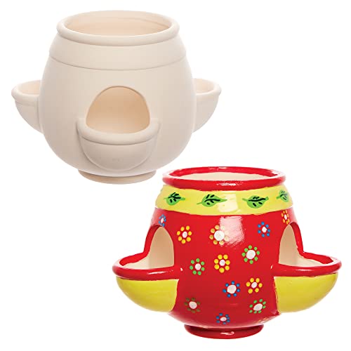 Baker Ross FX817 Ceramic Herb Garden - Box of 1, Paint Your Own Plant Pot