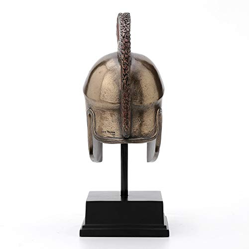 Escultura casco Hoplita espartano 8 1/4 pulg bronce miniatura 4