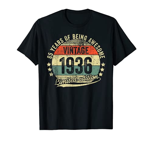 85 Year Old Legendary Retro Vintage Awesome Birthday 1936 Camiseta
