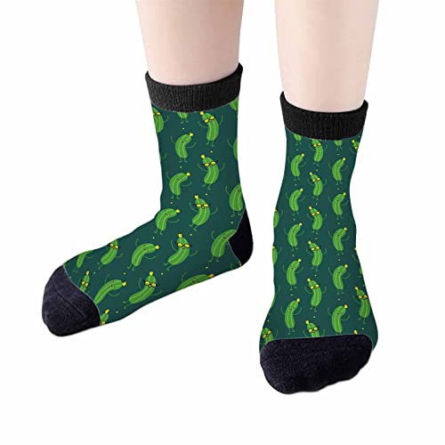 Image of Crew Socks for Woman Size 6-8 Tropical Wildlife Bright Teal Girls Socks