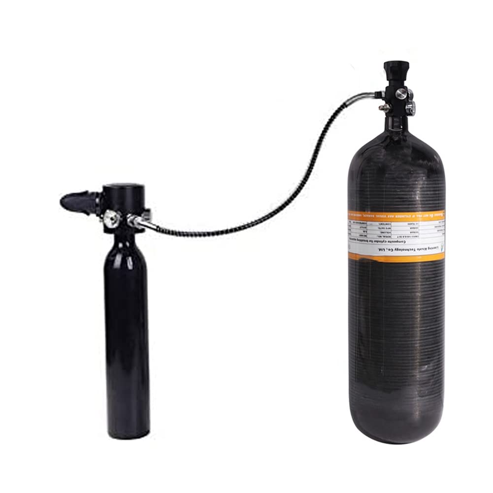 PCP Tank Dual Gauge Carga Válvula Aire Llenar Estación Recarga Adaptador con Manómetro 400Bar 6000Psi 50 cm, x 1.5