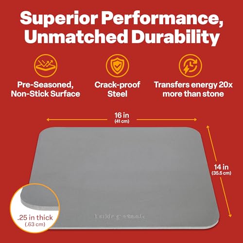Baking Steel Ultra Conductive Pizza Stone, 35.6 x 40.6 x 0.6 cm