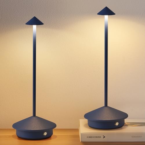 Modern Rechargeable Mushroom Table Lamp In Forest And Olive Green - View #10