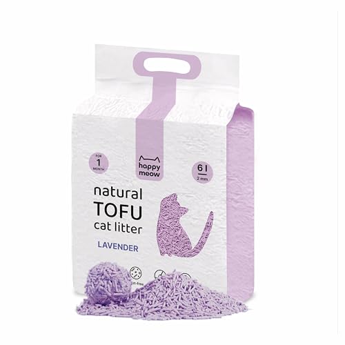 HAPPY MEOW Arena para Gatos de Tofu 6L (Lavanda)