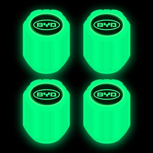 OscitY 4 Pcs Auto plastic Tyre Valve Caps, For BYD Song Qin Han EV Tang DM 2018 PLUS Song Pro MAX Yuan Tire Leak-Proof Dust Corrosion Resistant Car Protection Accessories