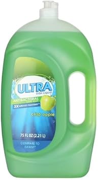 Ultra Dish Liquid, Crisp Apple Scent Grease-Fighting Dish Soap, Concentrated Formula-75 fl oz