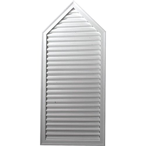 Ekena Millwork 24"W x 46"H Peaked Urethane Gable Vent Louver, Non-Functional