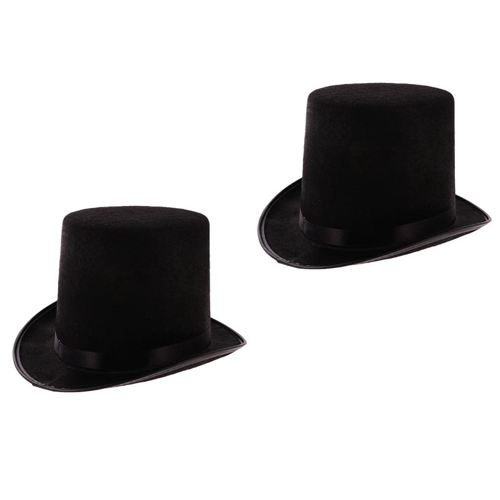 Deevoka 2x Adult Fedora Top Hat Steampunk Tuxedo Topper Master Cosplay Accessory