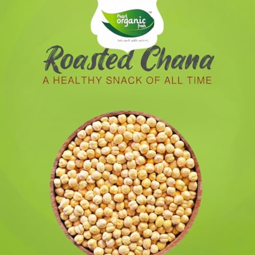 Image of Pearl Organic Fresh Organic Bhuna Chana Without Skin | Roasted Desi Chickpeas | Whole Roasted Chana Ready to Eat | Healthy High Protein Snack | Organic Roasted | Crunchy Gluten-Free Snack (1.5 Kg)