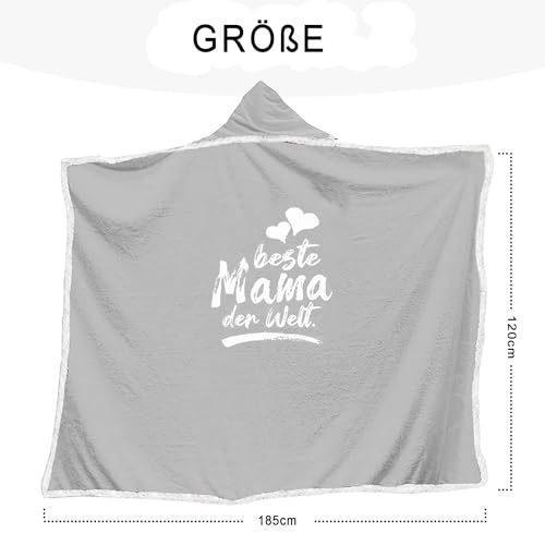 ACCZ Geschenke für Mama, Personalisierte Decke mit ärmeln Beste Mama Geschenk zum Weihnachten, Geburtstag, Witziges Geburtstagsgeschenk für Meine Beste Mutter von Tochter Sohn