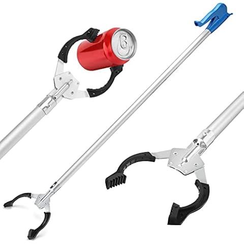 Grabber Reacher Tool KONKY Aluminum Reacher Grabber, 37" Extra Long Handy Mobility Aid with Light Weight and Strong Body, Trash Picker, Garden Nabber, Disabled Reacher, Rubbish Tongs, Litter Upper Cover