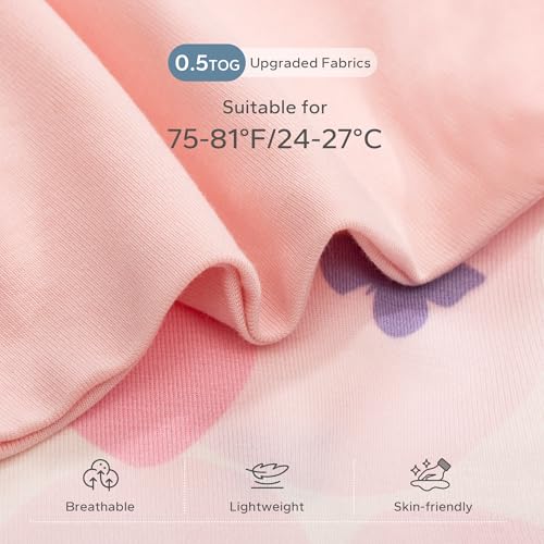 Image of ZIGJOY Swaddle Sleep Sack 6-12 Months, 0.5 Tog Baby Wearable Blanket | Rayon Made From Bamboo, Soft & Cool & High Stretchy. 2-way Zipper for Easy Diaper Changes. Long Sleeves Allow Self-soothing