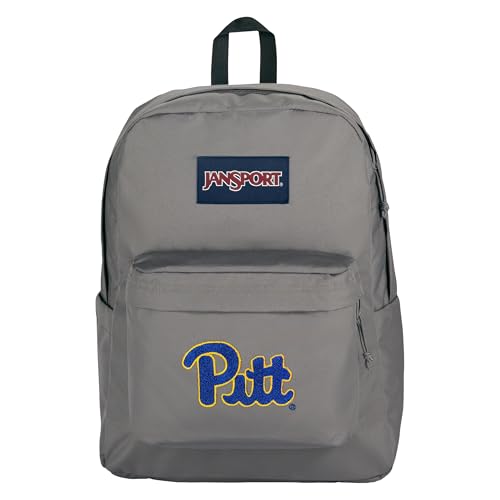 Image of JanSport NCAA Officially Licensed Backpack, Pitt Panthers, Superbreak Plus with Padded 15'' Laptop Sleeve, Spacious Computer Bag for Men & Women, Durable Daypack with Bottle Pocket, Graphite Grey