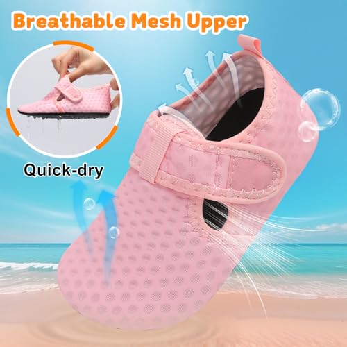 Image of LeIsfIt Kids Water Shoes Girls Boys Quick Dry Aqua Socks Breathable Swim Shoes Non-Slip Barefoot Socks for Beach Surf