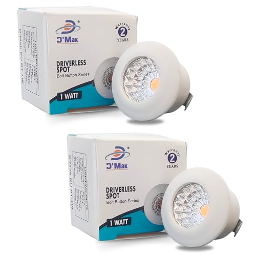 Image of D'Mak 1 Watt Round LED Button COB Pink Focus Light for POP /Recessed Lighting (Pink, Pack of 2)