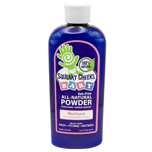 Image of Squeaky Cheeks Baby Powder (5oz) | Organic | Unscented Talc-Free and All Natural Powder | Effective Relief from Rash Wetness and Itching | Also Ideal for Adults