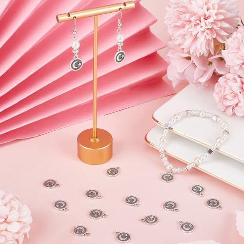 SUNNYCLUE 1 Box 100Pcs Silver Moon And Star Charms Crescent Moon Charm Bulk Tibetan Style Alloy Plated Beads Metal Round Charm for Jewellery Making Charms Supplies DIY Necklace Bracelet Earrings Adult - Image 4