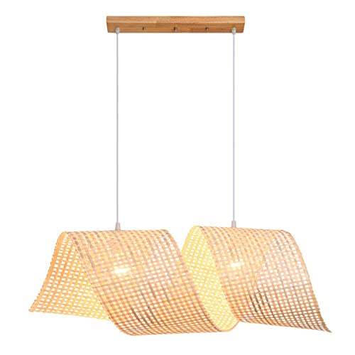 Lampe suspendue en bambou pour éclairage tamisé de table à manger