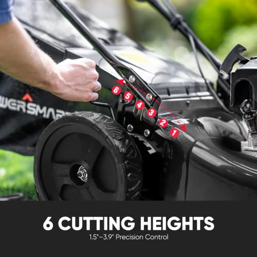 Image of PowerSmart 22 in. 170cc Self Propelled Gas Lawn Mower Rear-Wheel-Drive, 3-in-1 Mulch /Bag /Rear Discharge, Steel Deck, 6 Height Adjustment