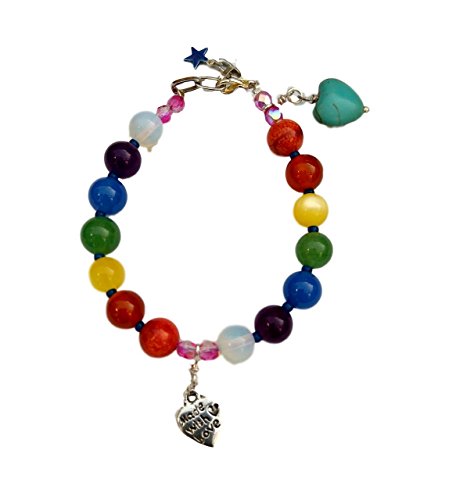 KERALA Pulsera Chakras 2 Corazones (17,5 centímetros)