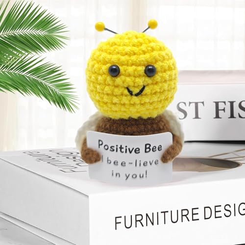 Image of Crochet Toys, Handmade Crochet Bee Plush Decor, for Women Men, Aesthetic Home Decor, Office Desk Decors, Table Decoration Items