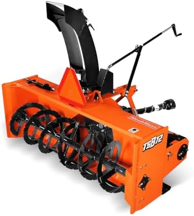 MechMaxx 72" 3 Point PTO Snow Blower 24" Impeller Diameter 360° Snow Chute (PTO Shaft Included with Slip Clutch), 30-75 HP, Model TSB72T