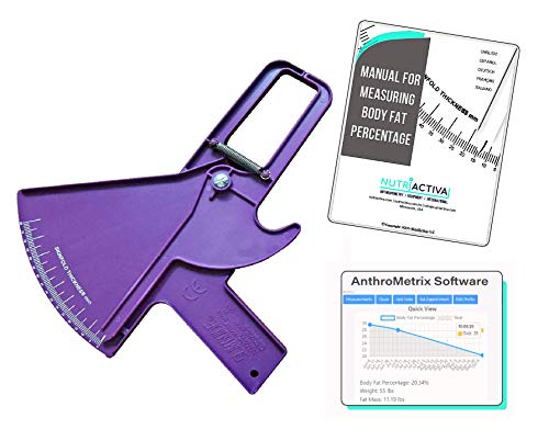 Plicometro Slim Guide con Software de Grasa Corporal y Manual Multilingue (Morado)