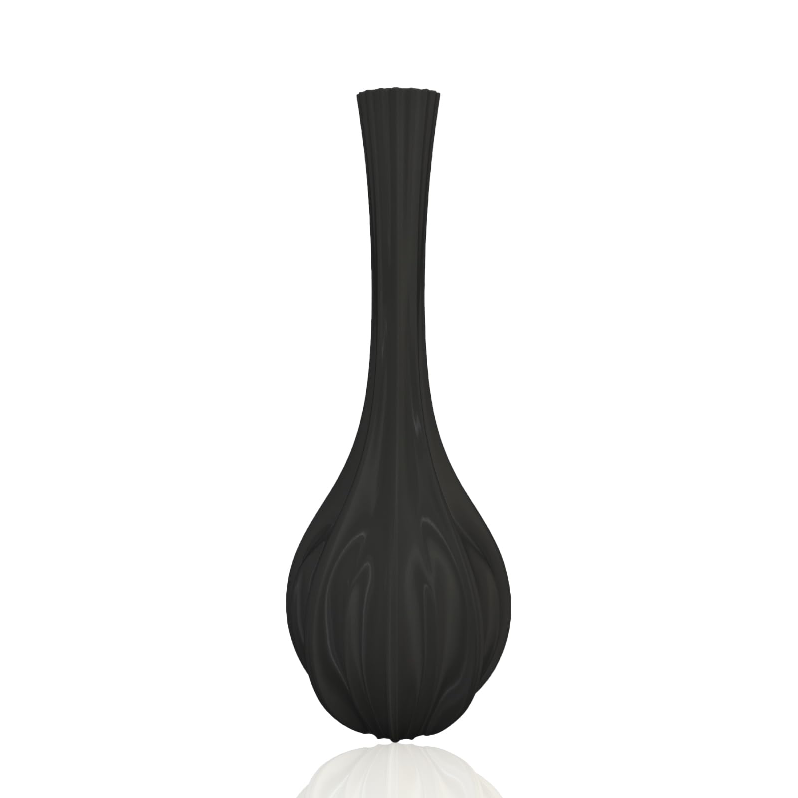 BRYN Jarrón de diseño PLA, impresión 3D, jarrón de interior, jarrón moderno, para flores secas, decoración de salón, dormitorio, boda, mesa de comedor, oficina (estilo 3, negro)