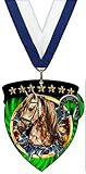 Emblemarket - Medalla de Metal con Imán - Hipica - Equitación - Caballo - Incluida Cinta de tu Elección