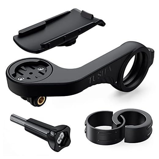 TUSITA Verlängerte Vordere Fahrrad Halterung Kompatibel mit Garmin Handgeräten, Edge GPS Computer – Fahrradlenker 25,4mm 31,8mm