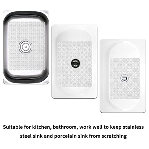 Qulable 2Pack Sink Mats For Bottom Of Kitchen Sink - Pvc Sink Protectors For Stainless Steel Sinks, Adjustable Sink Protector Drain Mat, Checkered Pattern Design, 11.8X15.7 (Soild Gray) #TOP4