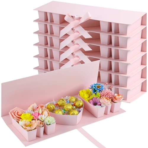 Ireer 6 Pcs Mom Flower Gift Box Letter Shaped Fillable Cardboard Boxes for Mothers Day Empty Floral Arrangement Box for Flowers Chocolate Strawberries Treats and DIY Mother Gifts(Pink Mom)