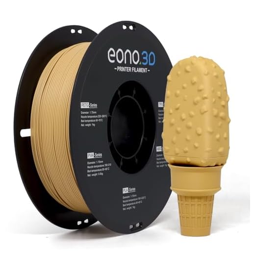 EONO3D Matte Light Brown PLA Filament 1kg(2.2lbs) Ultra Matte Finish, ±0.02mm Precision, Low-Warping, Easy to Print 1.75mm 3D Printer Filament for Miniatures, Models & Home Projects