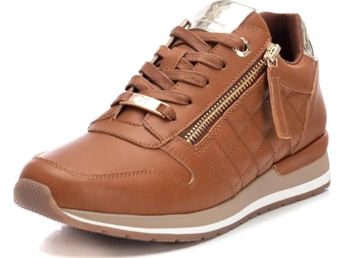 XTI - Zapatilla Cierre de Cremallera para Mujer, Color: Marron, Talla: 40