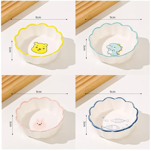 Image of Soy Sauce Dipping Bowls, Ceramic Dipping Bowl, Small Dip Bowls Set Sauce Dish Tiny Bowls Side Dish, Ketchup Soy BBQ Sushi Party Condiments Serving Bowl (Pack of 4, Yellow Bear)