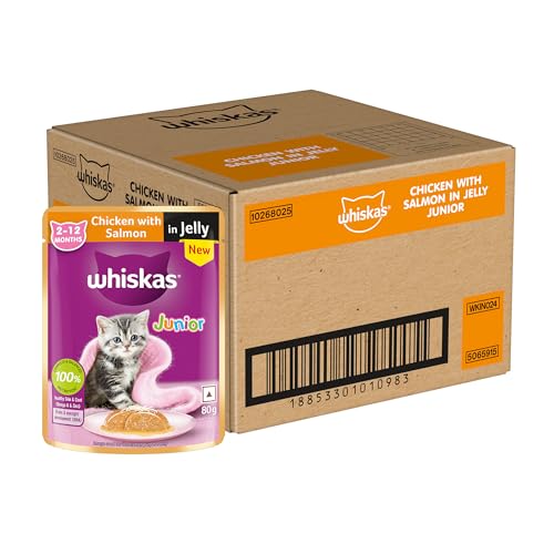 See full amazon price history chart for Whiskas Junior Kitten (2-12 Months) Wet Cat Food, Chicken with Salmon in Jelly, 80 g x 28, Hydrating Food Made with Real Fish, 100% Complete & Balanced Nutrition for Kittens Whiskas Junior Kitten (2-12 Months) Wet Cat Food, Chicken with Salmon in Jelly, 80 g x 28, Hydrating Food Made with Real Fish, 100% Complete & Balanced Nutrition for Kittens (B0DCBGN9N8) Amazon Price History, Amazon Price Tracker