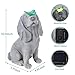 Ovewios Garden Statue Dog Figurines - Outdoor Dog Statue with Solar Butterfly Lights for Patio Yard Art Decor Balcony Lawn Ornament. Ideal Housewarming Gardening Gifts for Dad Mom