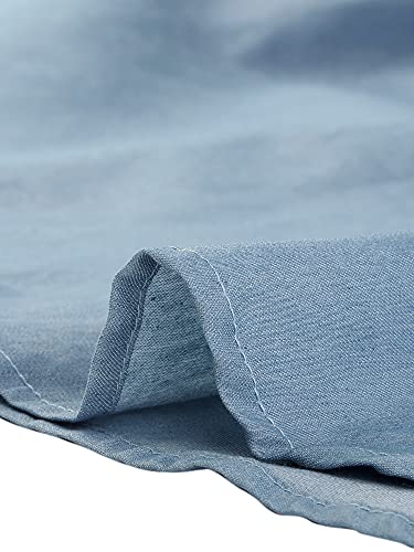 Image of Allegra K Women's Chambray Dress Sleeveless Button Down Jean Denim Shirt Dresses