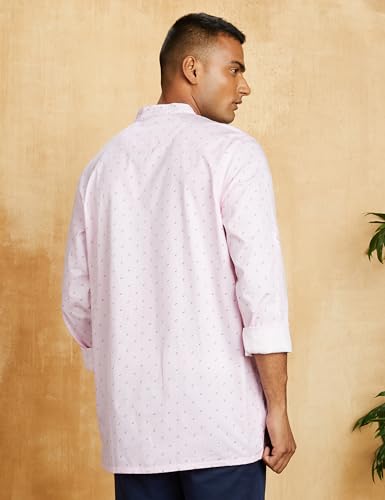 Image of Amazon Brand - Symbol Men's Cotton Printed Short Kurta (Regular Fit)