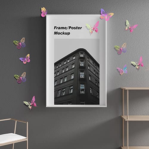 Image of SAOROPEB 3D Butterfly Wall Decor 48 Pcs Laser Purple Butterfly Decorations | 4 Styles 3 Sizes, Birthday Decorations Butterfly Party Decorations Cake Decorations, Removable Stickers